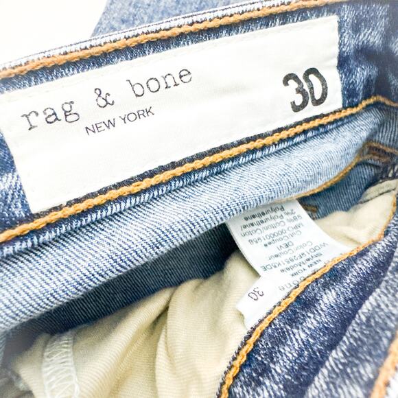 Rag & Bone Cate Mid-Rise Ankle Skinny Denim Jeans Devi Wash Size 30 - Picture 6 of 9